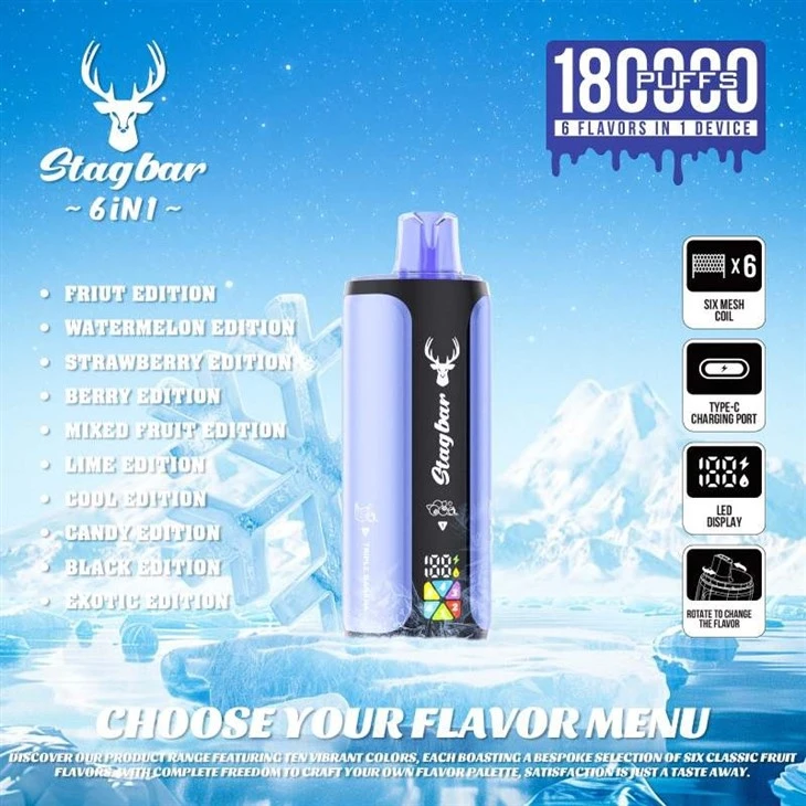 Stag Bar 180K Puffs 6in1 Vape best